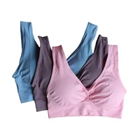

3pcs Set Sexy Seamless Underwear Vest Sport Push Up Sleep Gym Yoga Ahh Bra