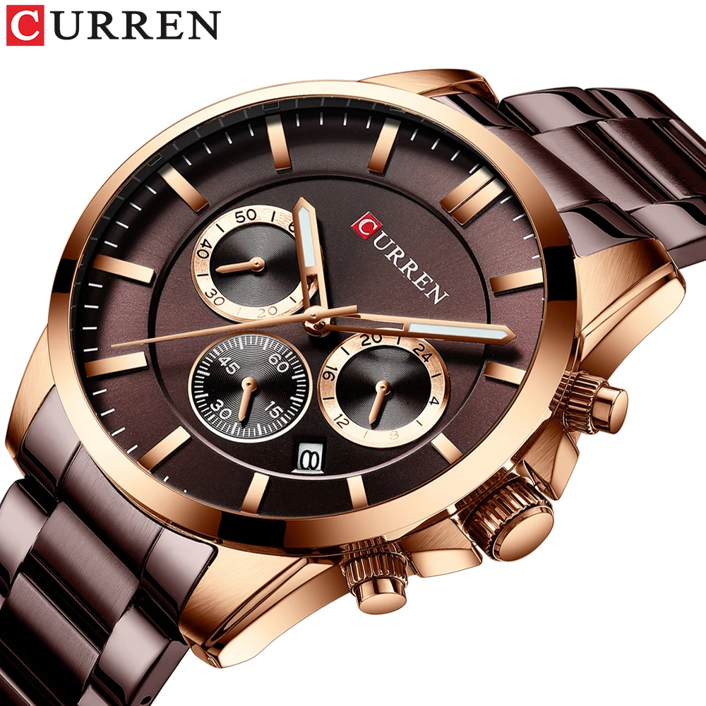 

CURREN 8358 Top brand sports watch men fashion men quartz wristwatch business gentlemen stainless steel military clock male