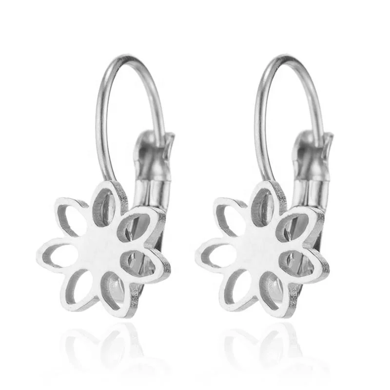

High Quality stainless steel earrings Women Fashionable Flowers Earrings Jewelry Wholesale plated silver/gold earrings women