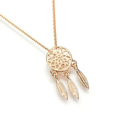 

Wholesale fashion alloy Hollow feather cute necklace, As pic