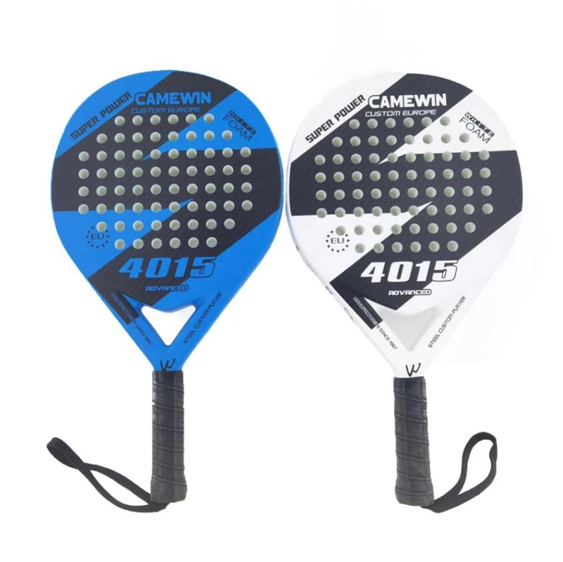 

Professional carbon fiber Beach Paddle for Training High Quality Beach Tennis Racket, White, blue