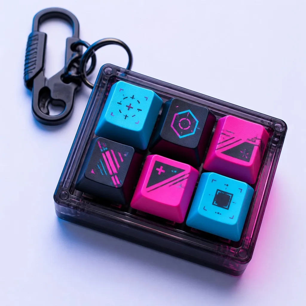 Cyberpunk Neon 6-Key Pad