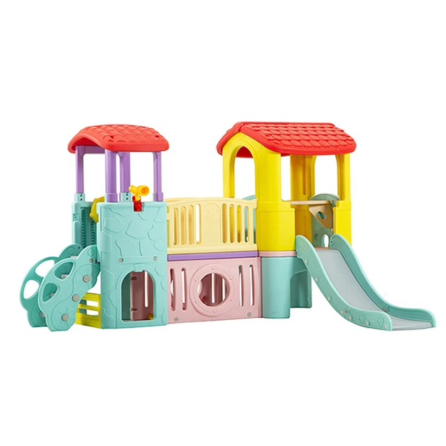

Colrful kids game playhouse with slide climbing indoor playground outdoor amusement equipment