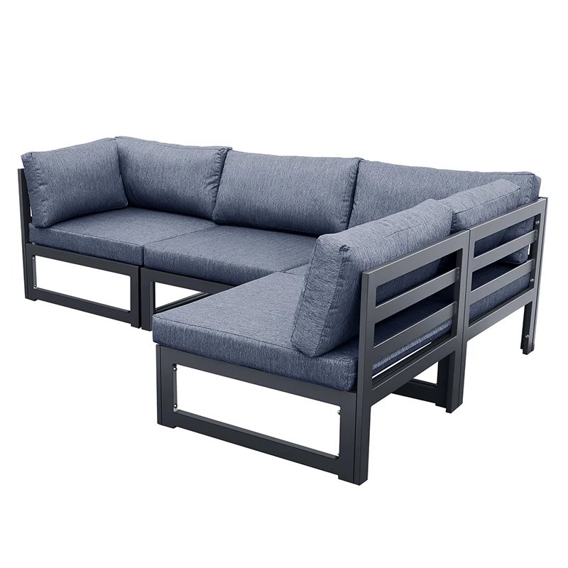 

In stock USA free shipping cost modern Aluminum outdoor sofa furniture sectional sofa garden sets round sofa