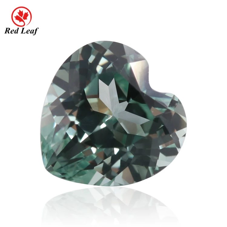 

Redleaf gems Fashion hight quality Heart shape Green color Lab grown sapphire gemstone