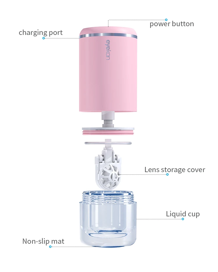 Eykan超声波隐形眼镜清洁剂迷你珠宝超声波纯度清洁剂镜片清洁剂