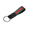 Creative gift Handmade original simple leather webbing key chain stainless steel key ring