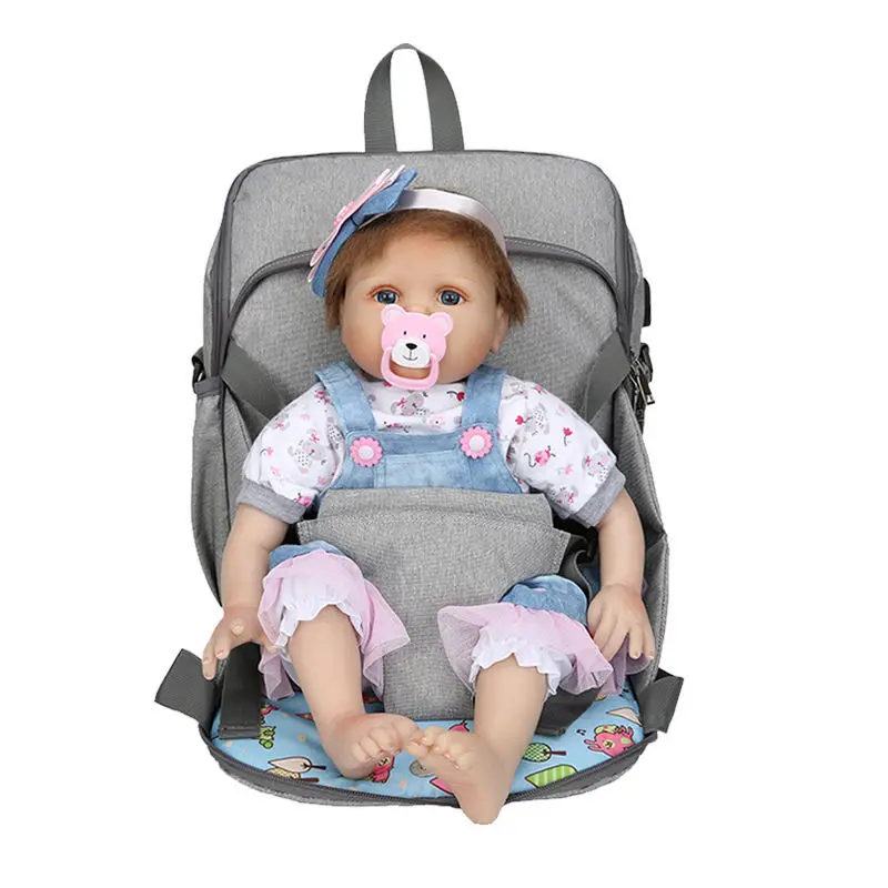 

Multifunction outdoor portable foldable adjustable baby dining learning chair bag mother backpack, Gray , customized color