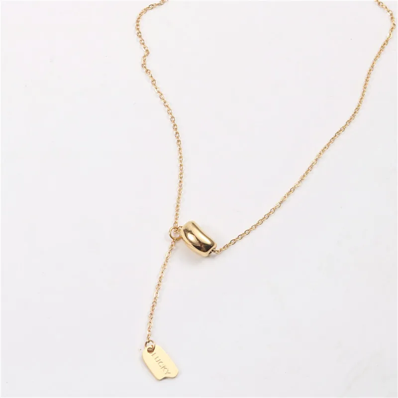 

Tarnish Free Joolim 18k Gold Plated Dainty Luck Pendant Necklace Stainless Steel Necklace
