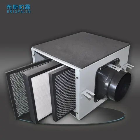 3 طبقات فلاتر عالية الكفاءة لصندوق مجاري تنقية الهواء PM2.5 للاحتباس الحراري