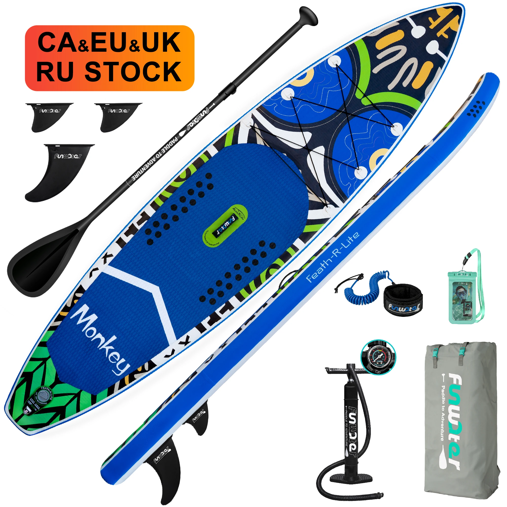 

FUNWATER Dropshipping OEM sup board 335 inflatable sup paddlefunwater sup eu stock surf softboard yiantian surfboard