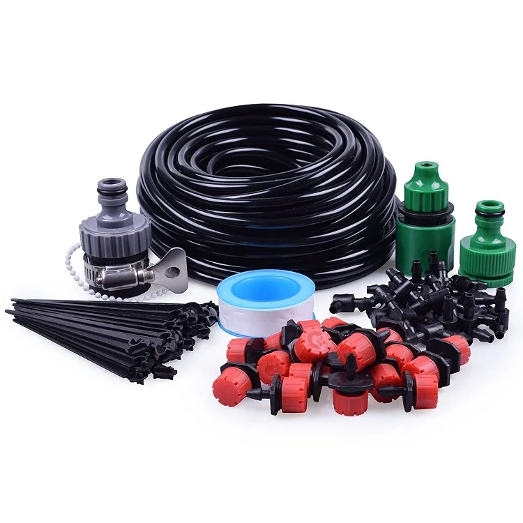 

Greenhouse Drip Irrigation Set Automatic Saving Water System Drip Irrigation Watering Kit, Black