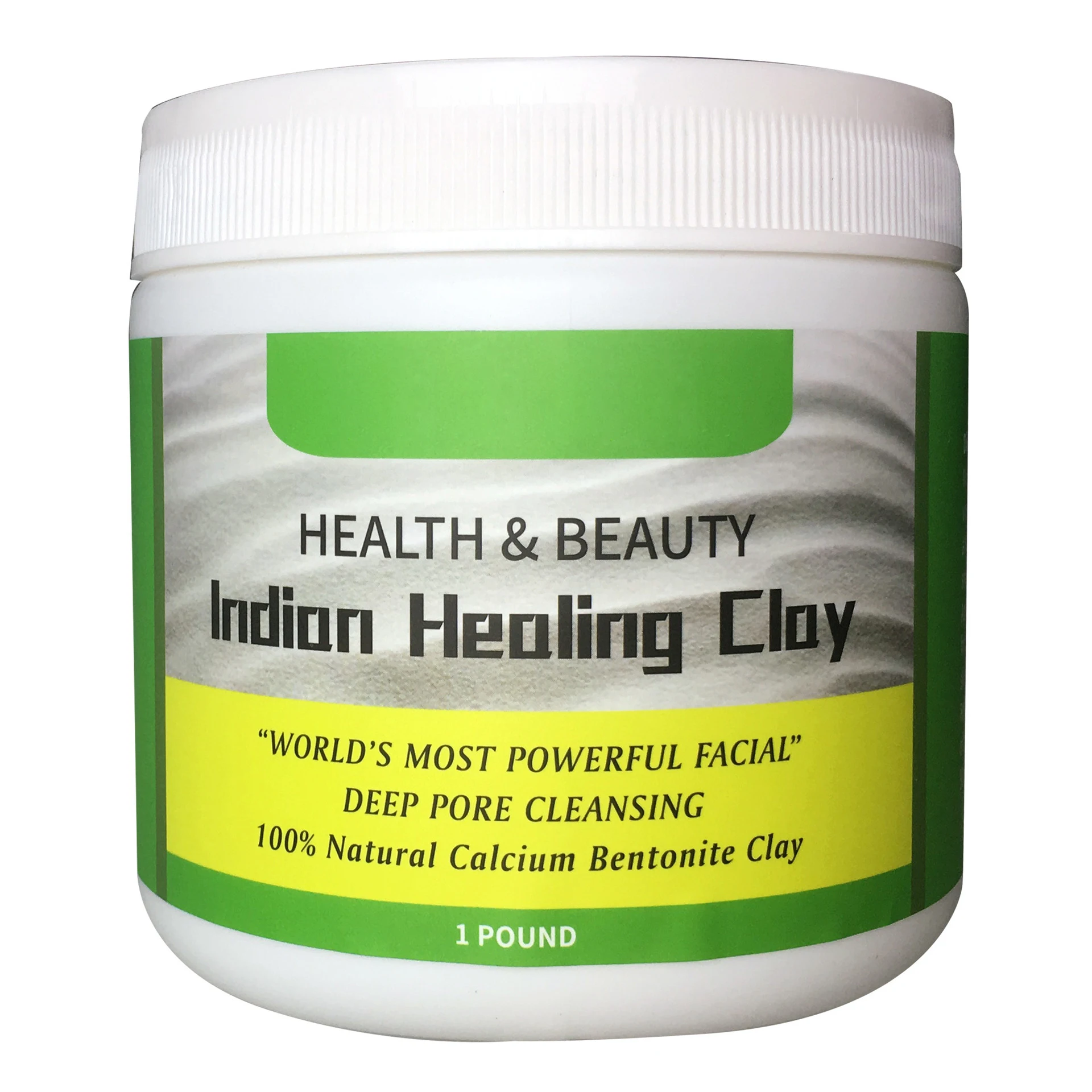 

1 lb Deep Pore Cleansing Facial Mask Indian Healing Clay Original 100% Natural Calcium Bentonite Clay Mask Powder