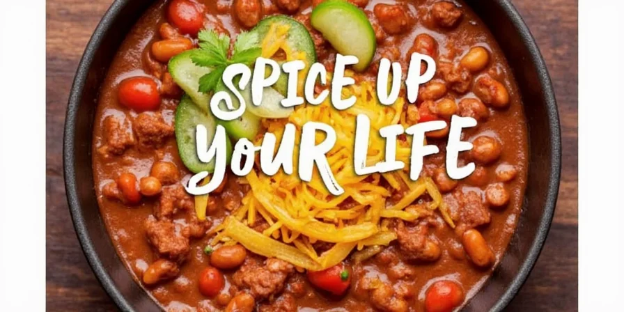 Beef chili simmering in a pot