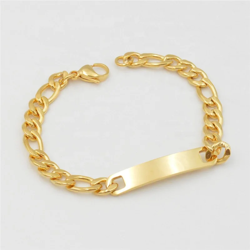

Curved Piece NK Chain Stainless Steel Bracelet For Men And Women With Engraving Light Plate Bracelet, Picture shows