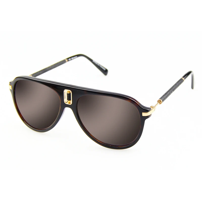 

Oversize Leather Men Sunglasses Retro Eyewear Fashion Pilot Sunglasses UV Protection