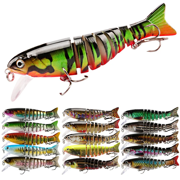 

Hot Sell 17g 110mm 7 Segments Hard Plastic Bass Tackle Bait Jointed Trolling Minnow Multi Section Lure For Sea Fishing