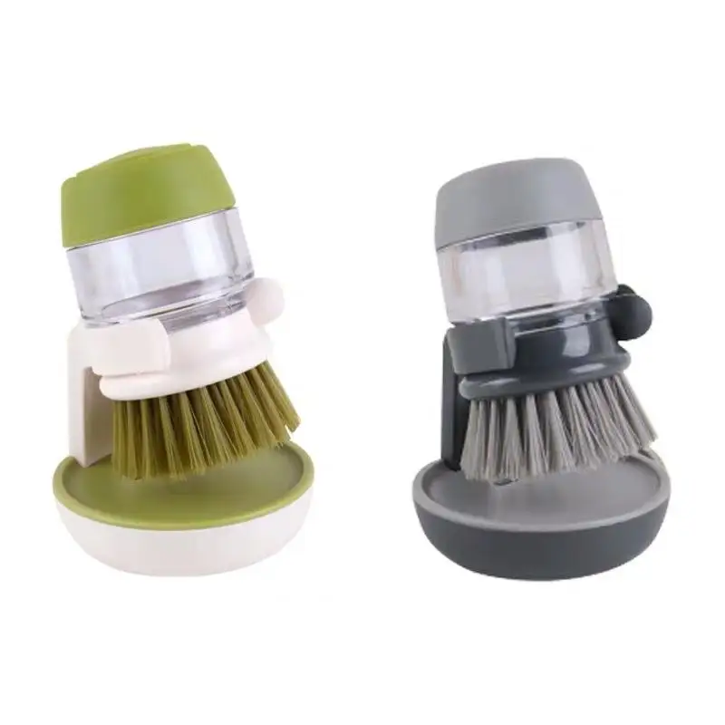 

Household Kitchen Cleaning Brush Easy Using Dishwashing Liquid Brush Durable Kitchen Silicone Brush Dishwashing Liquid Dispenser