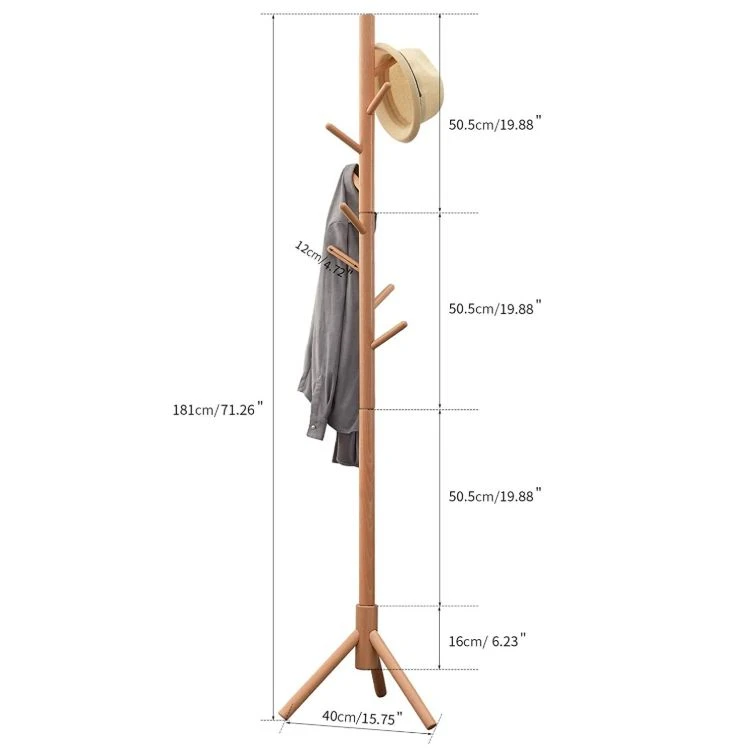 wood coat tree rack