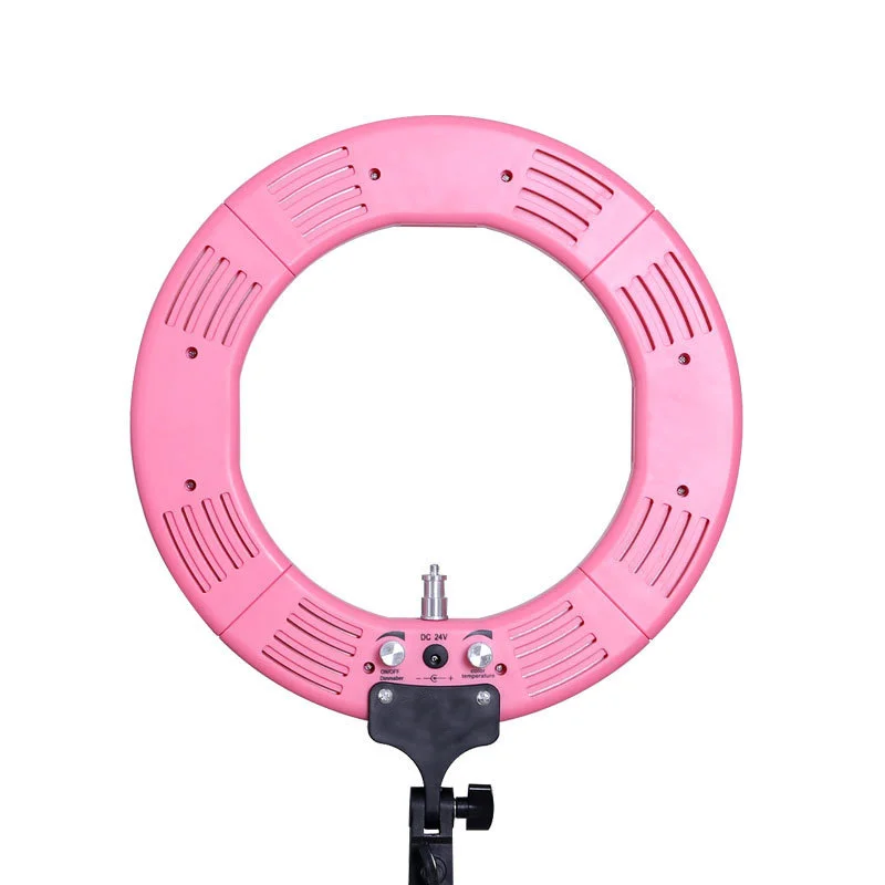 

Best quality live broadcast circle fill lamp 60W 336 leds adjustable color led wheel ring light make up lamp, Black/white/pink