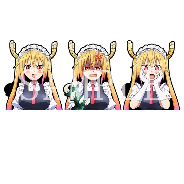 NEW Anime Miss Kobayashi Dragon Maid Cute Dragon Girl 3D Motion Stickers Lenticular Waterproof Decals for Car Home Decor