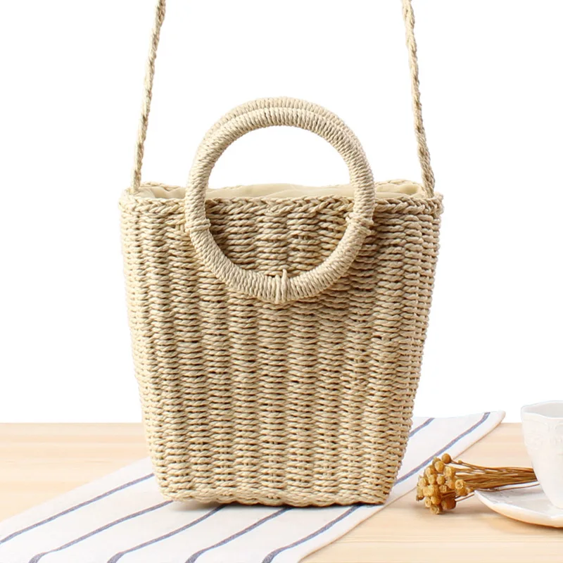 

2021 hot selling hand-carried dual-use woven bag ins vacation beach straw woven female bag