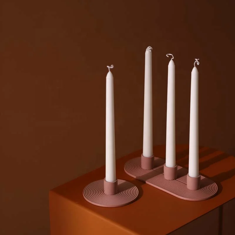 

Modern Nordic Elegant Church Christmas Ochre Red Ceramic Clay Candle Holder Wedding Decoration Candlestick Home Decoration Matt