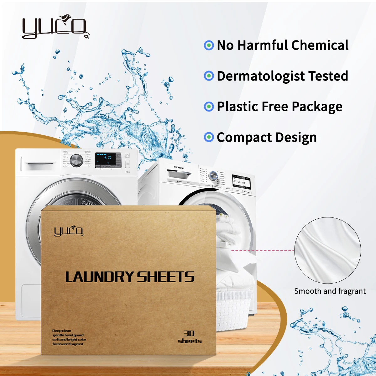Fast Dissolvable Laundry Tablets OEM ODM Eco Friendly Laundry Tablets Fragrance Laundry Washer Sheets