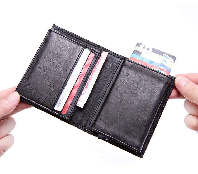 

Leather RFID Minimalist Wallet - Wallets for Men with Slim Pop-up Card Holder, Various colors available