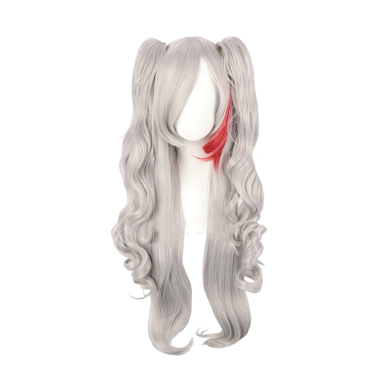 

Silver Gray Gradient Long Straight Wavy Synthetic Hair Natural Queen Lolita Japanese Cosplay Party Female Sweet Wigs, Pic showed