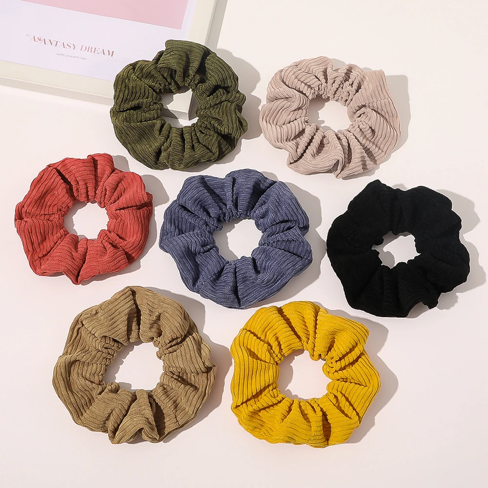 

Corduroy large intestine hair ring Korean girls buns scrunchy hair band Fashion curly soft children hair ties accessories