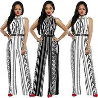 

Cross-border ebay explosion models European and American fashion women's slim casual prints one-piece trousers