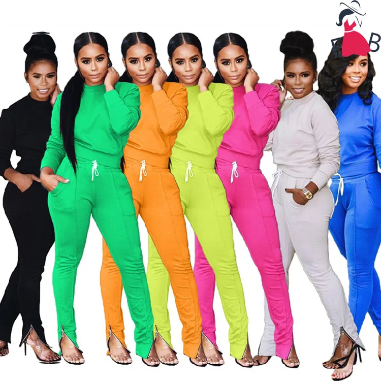 

GC-2090330 2021 new arrivals winter two piece stack jogger set fashion clothing for two piece set women clothing 2020