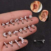 

2020 wholesale fashion piercing jewelry supplier stainless steel copper CZ tragus ear piercing studs piercing jewelry earring