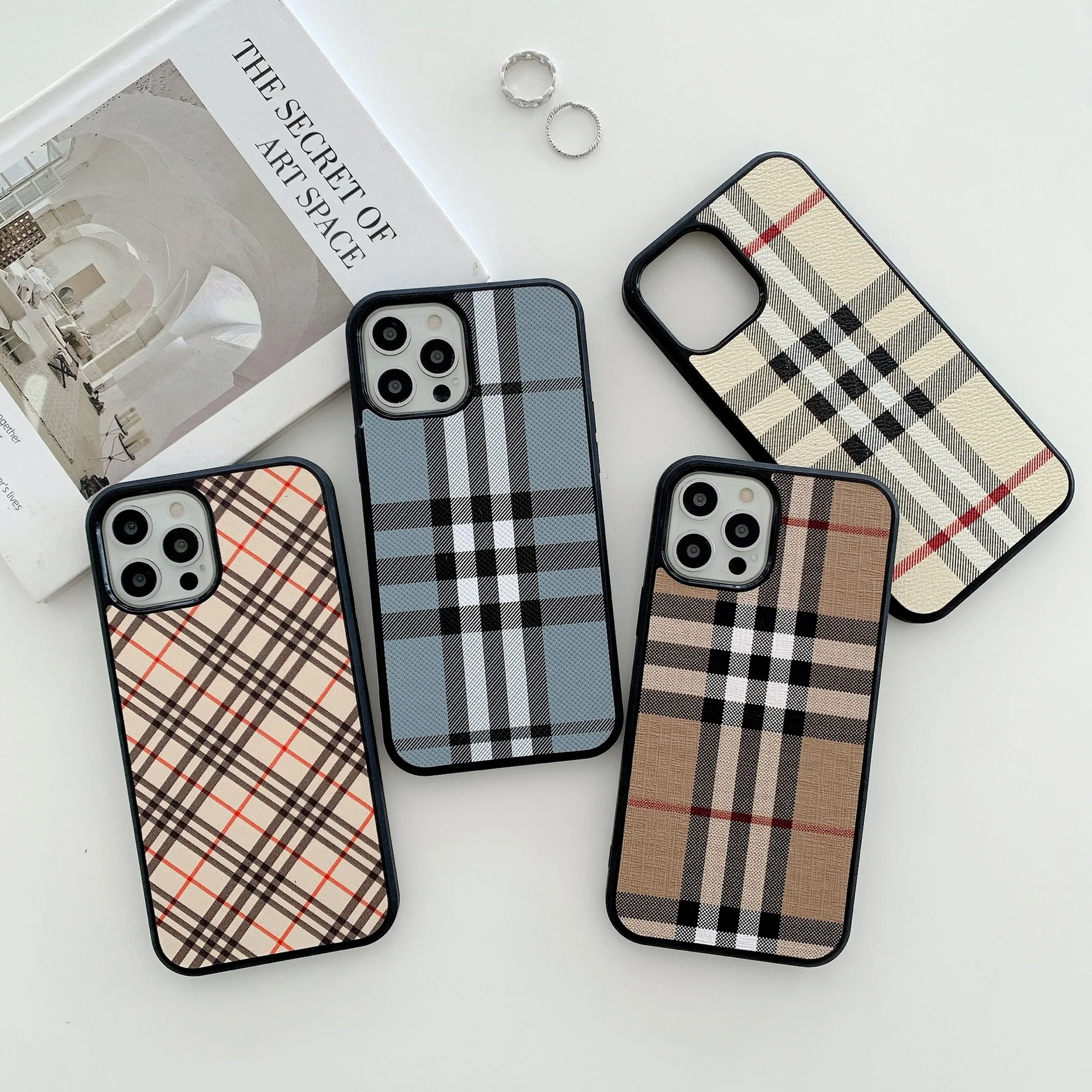 

Drop shipping 4 colors Big brand plaid style For iphone13 13pro 12max xr xs 11mini case Luxury case phone case