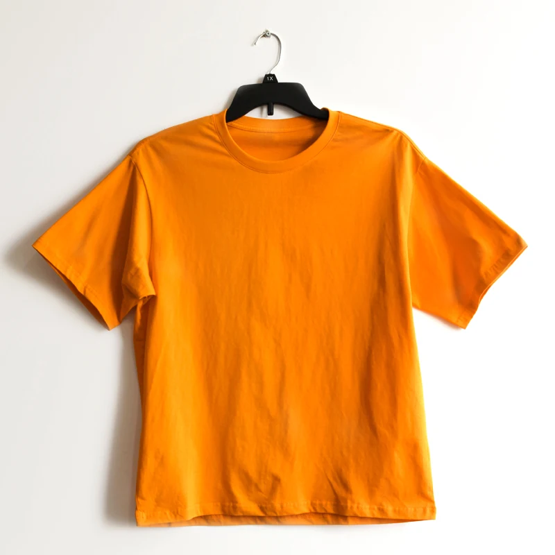 

New summer customized short sleeve orange cotton T-shirt