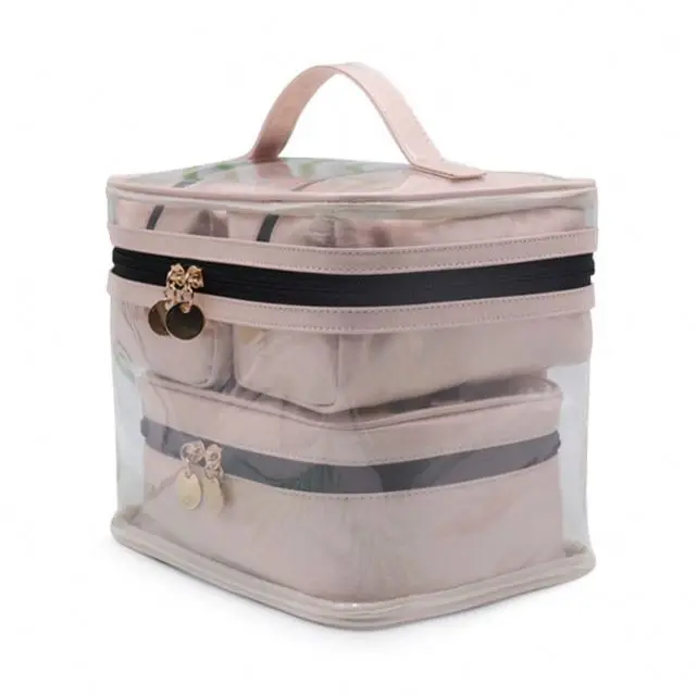 

Bag Clear PVC TPU Makeup Transparent Small With Large Personalized Customized Oem Cute Cosmetic Organizer