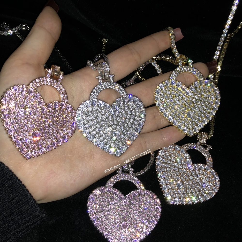 

FOXI women bling diamond necklace white cubic zirconia valentine's heart choker jewelry tennis necklace for women