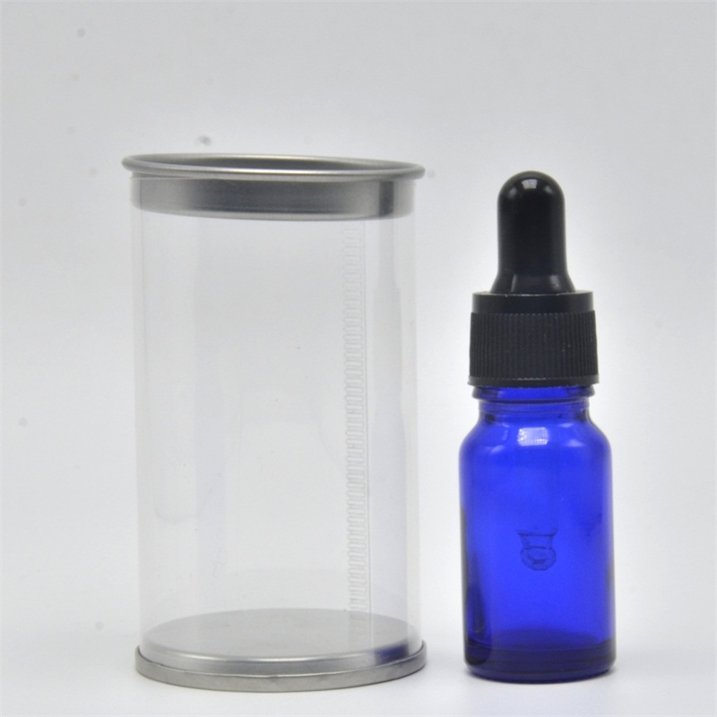 

Small round pvc tin box for perfume essential bottle packaging