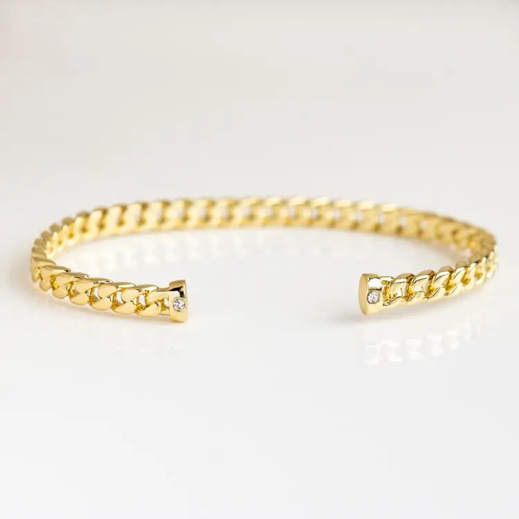 

wholesale jewelry 18k gold plated elegant knit cz bangles for women