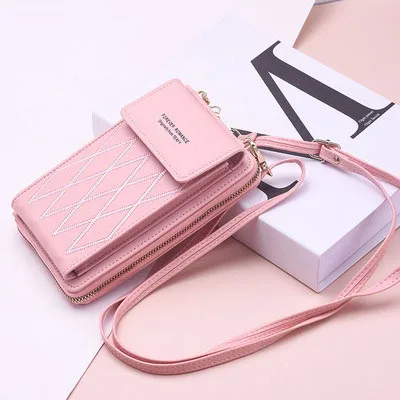 

New Style 2021 Designer Wallet Rhomboid Coin Purse Crossbody Mobile Phone Bag for Ladies