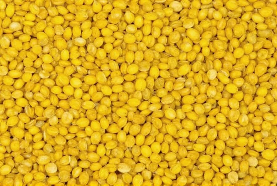 Yellow mustard seeds stored in glass jars with proper labeling for kitchen organization
