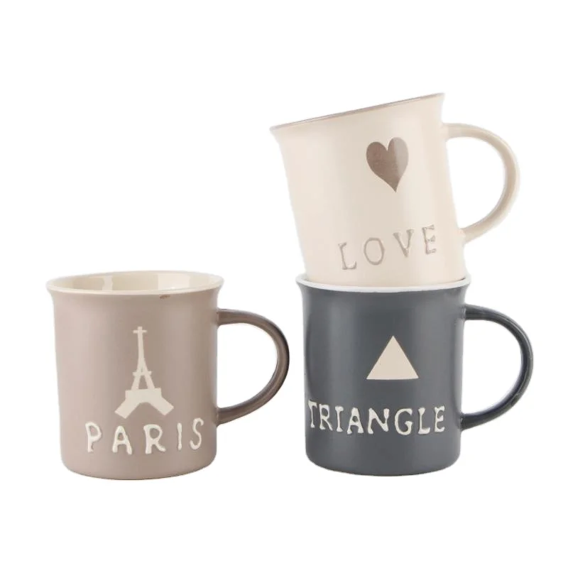 

Modern style cheap home goods drinkware hand painted Silk screen printing customize logo white ceramic coffee mugs, Customized colors acceptable