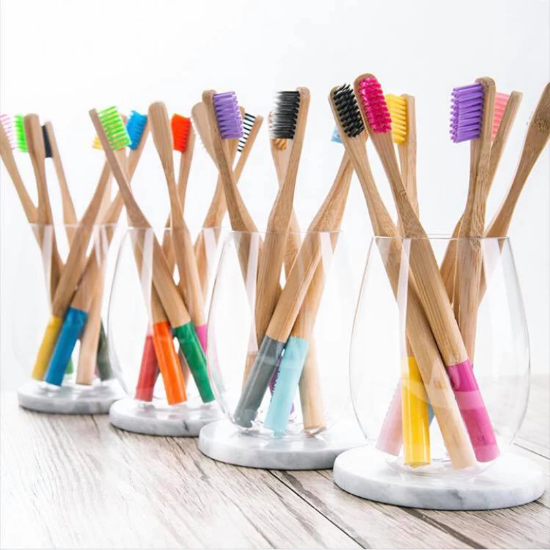 

Eco Friendly Round Handle Adult Soft Bristle Custom Logo Natural Bamboo Toothbrush