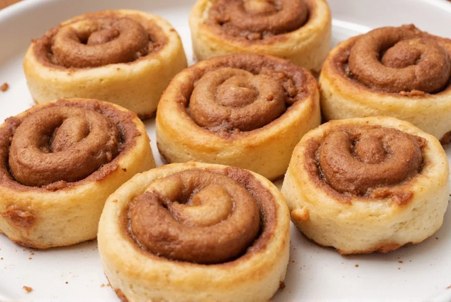 Professional bakery cinnamon rolls with perfect swirls and golden brown exterior on parchment paper