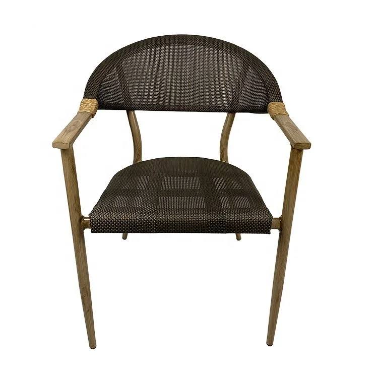 
Brand New Brushed Patio Set Square Chair Stackable Cast Outdoor Furniture Table And Aluminum Rattan Bistro Chairs 