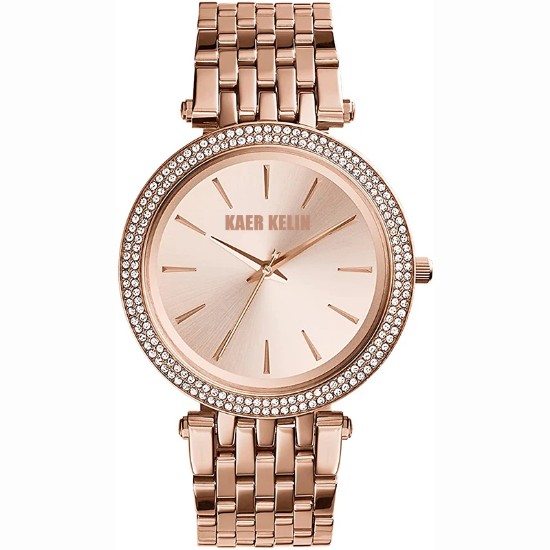

Waterproof Wathes Women Luxury Stainless Steel Crystal Accented Quartz Watch Movement Japan Movt Quartz Lady Wrist Watch Women