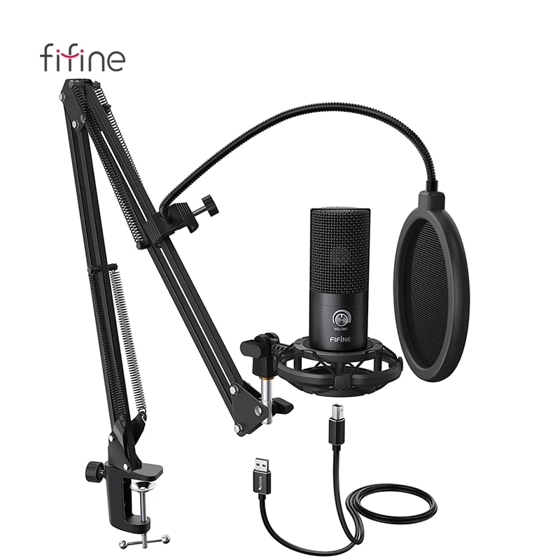 

Fifine Wholesale T669 Studio Recording USB Condenser boom Microphone