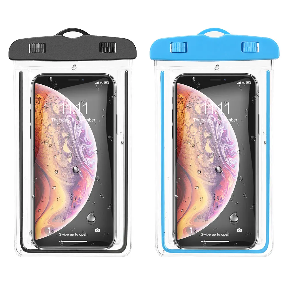 

Free Shipping 1 Sample ok Light Strip Water Sports Phone Pouch Swimming Waterproof Phone Case Custom Accept, 9 colors