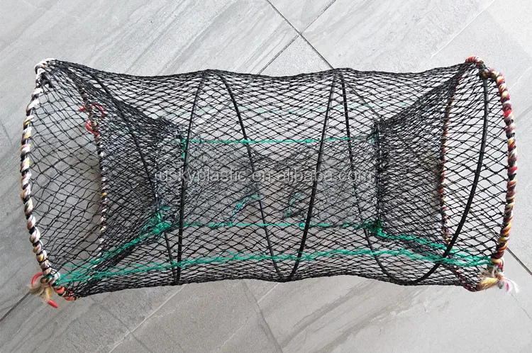 N\\A Collapsible Fish Crab Basket Bag Galvanized Wire Fish Crab Basket Fshing Net Cage Size 9.8x13.8/11.8x15.4 